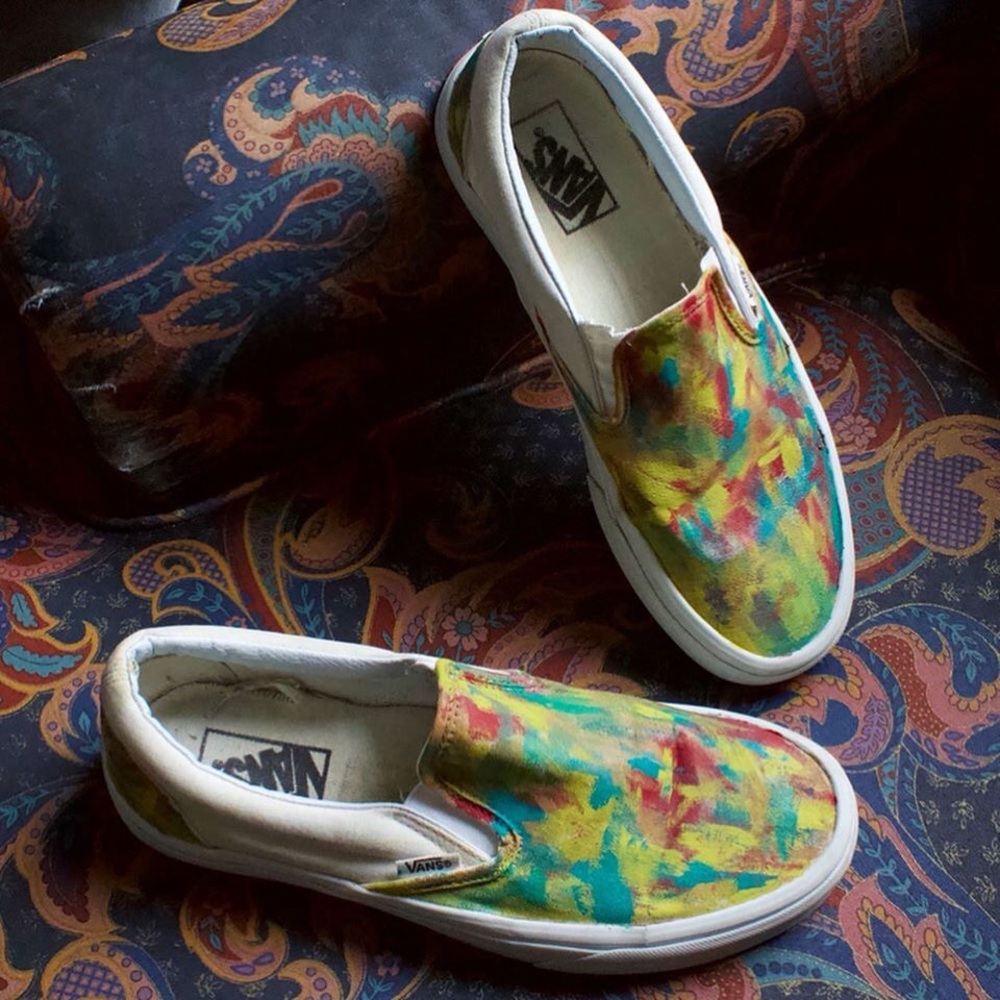 Vans Slip On Custom Hand Painted Shoes - Picture 1 of 7